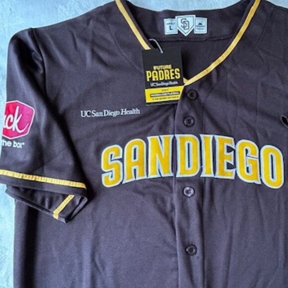 San Diego Padres Shirt - Brown, Size L, Button up Jersey - new, never worn - Picture 2 of 4